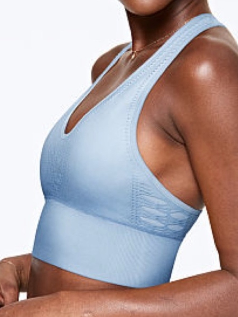 Victoria's‎ Secret Seamless Ombre Light Blue Sports Bra Racerback Workout Medium